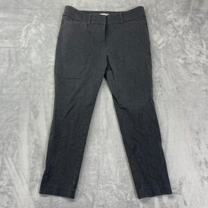 LOFT Outlet Modern Ankle Pants Women Petite 8 (31x25) Gray Skinny Leg Hook & Eye